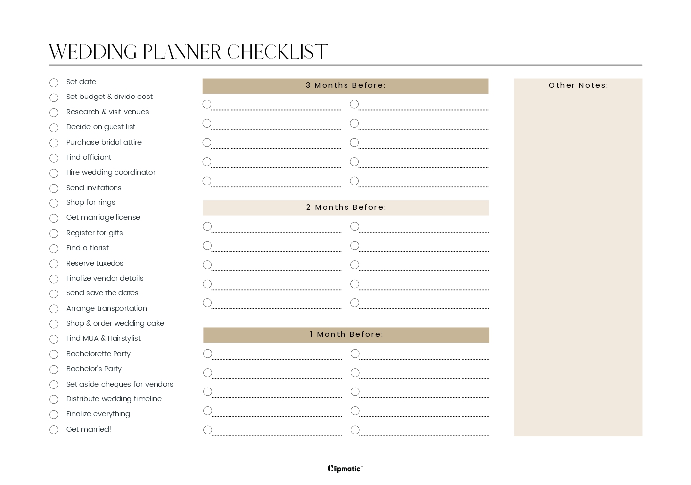 Wedding Planner Printable BUNDLE  Wedding Checklist, Budget, Planner